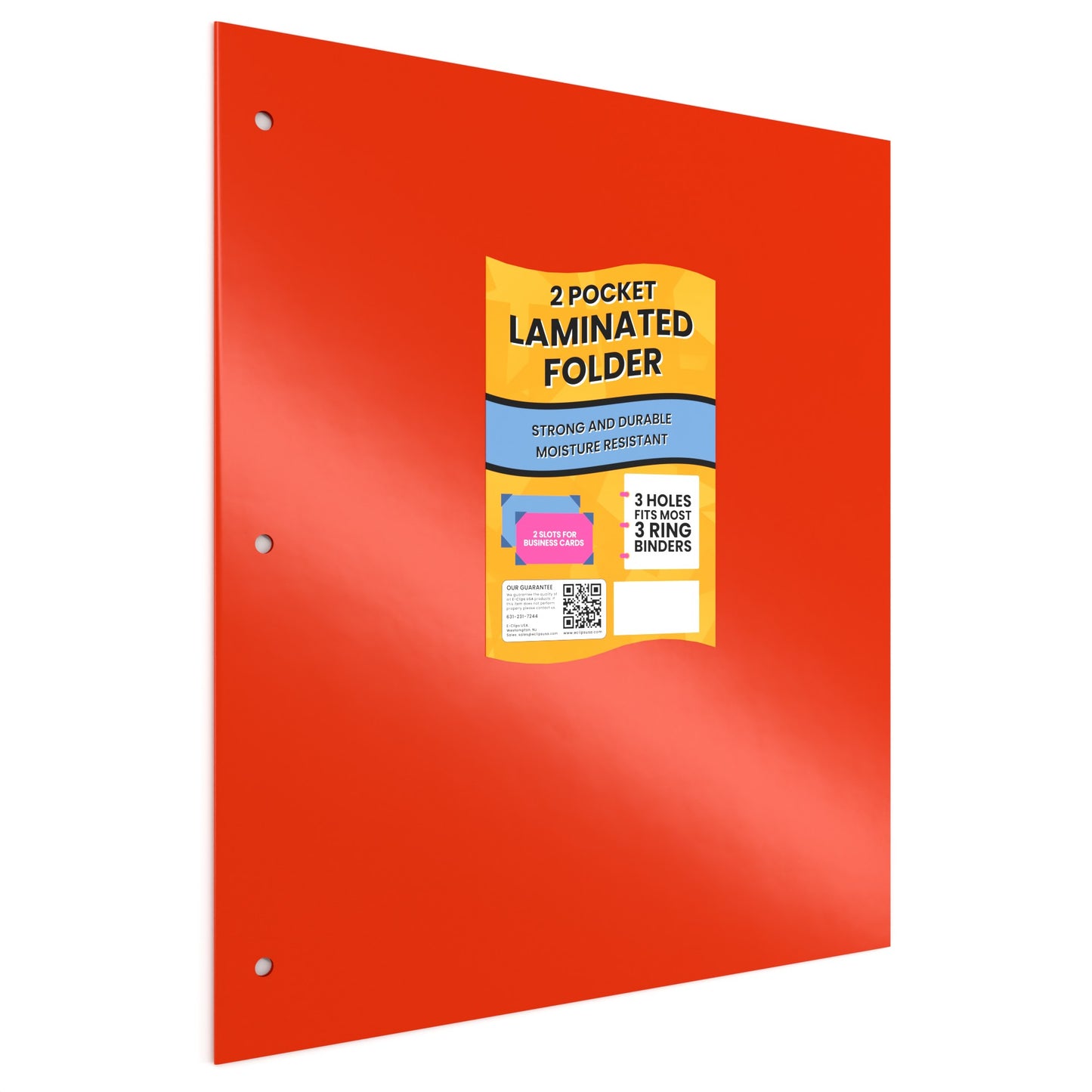 Laminated Paper Pocket Binder Folders - Pocket Divider, 2-pocket Portfolio With Business Card Slots, Assorted Colors