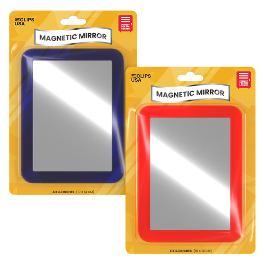 Magnetic Mirror: Perfect for School and Gym Lockers, (Assorted Colors), Case of 48 Packs