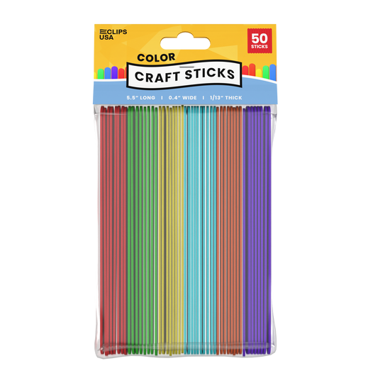 Craft Sticks: 5.5", (Assorted Colors), 50 Pack, Case of 48 Packs