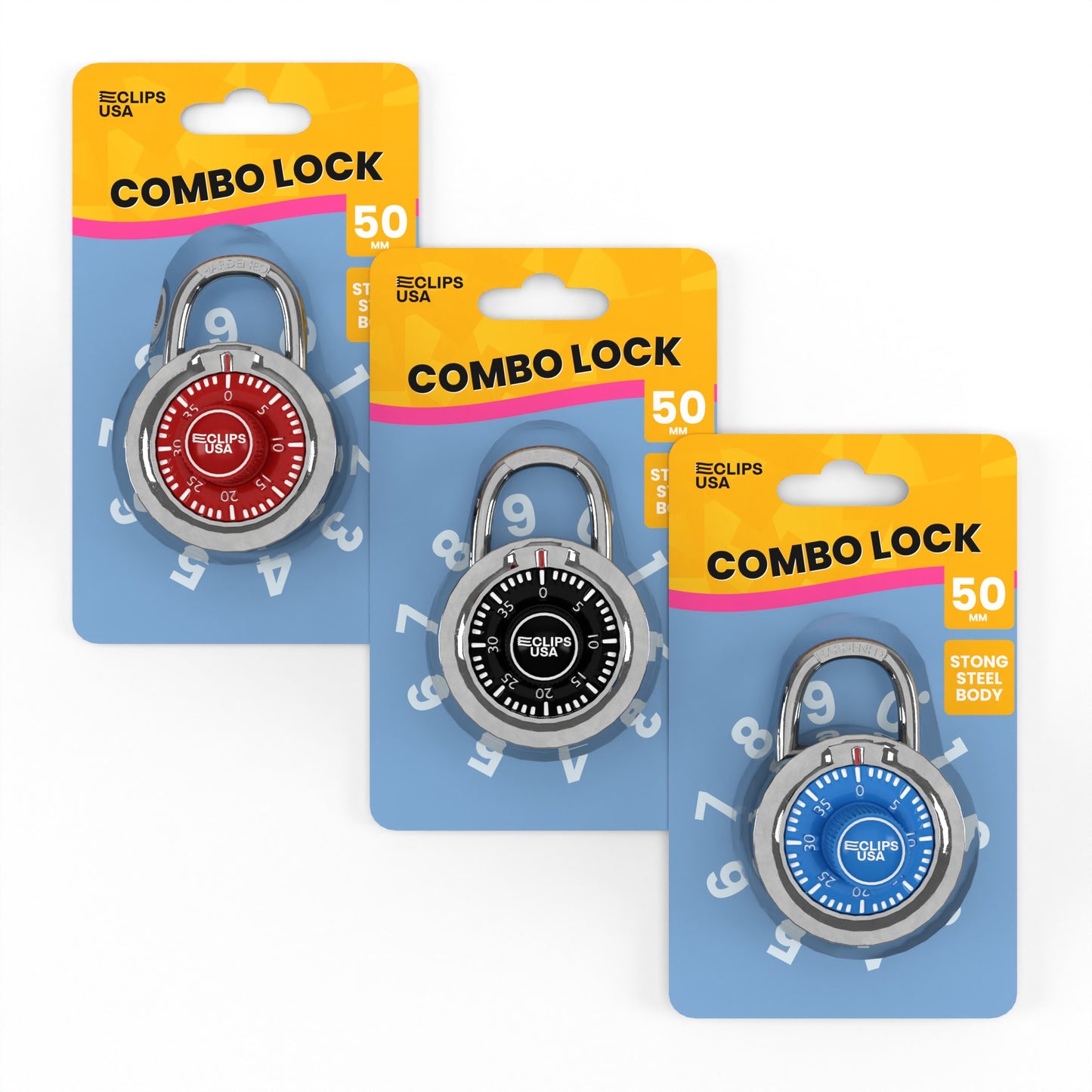 Combination Lock - School And Gym Locker, Assorted Colors