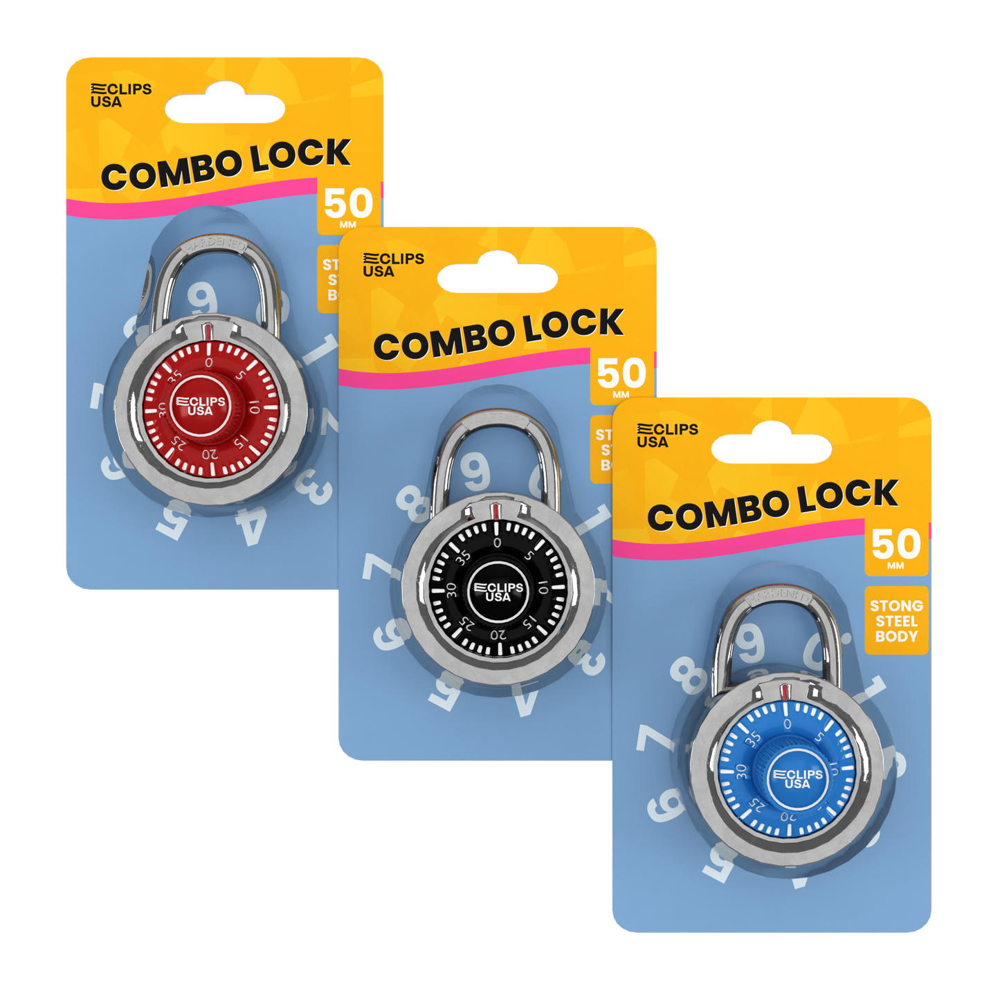 Combination Lock - School And Gym Locker, Assorted Colors