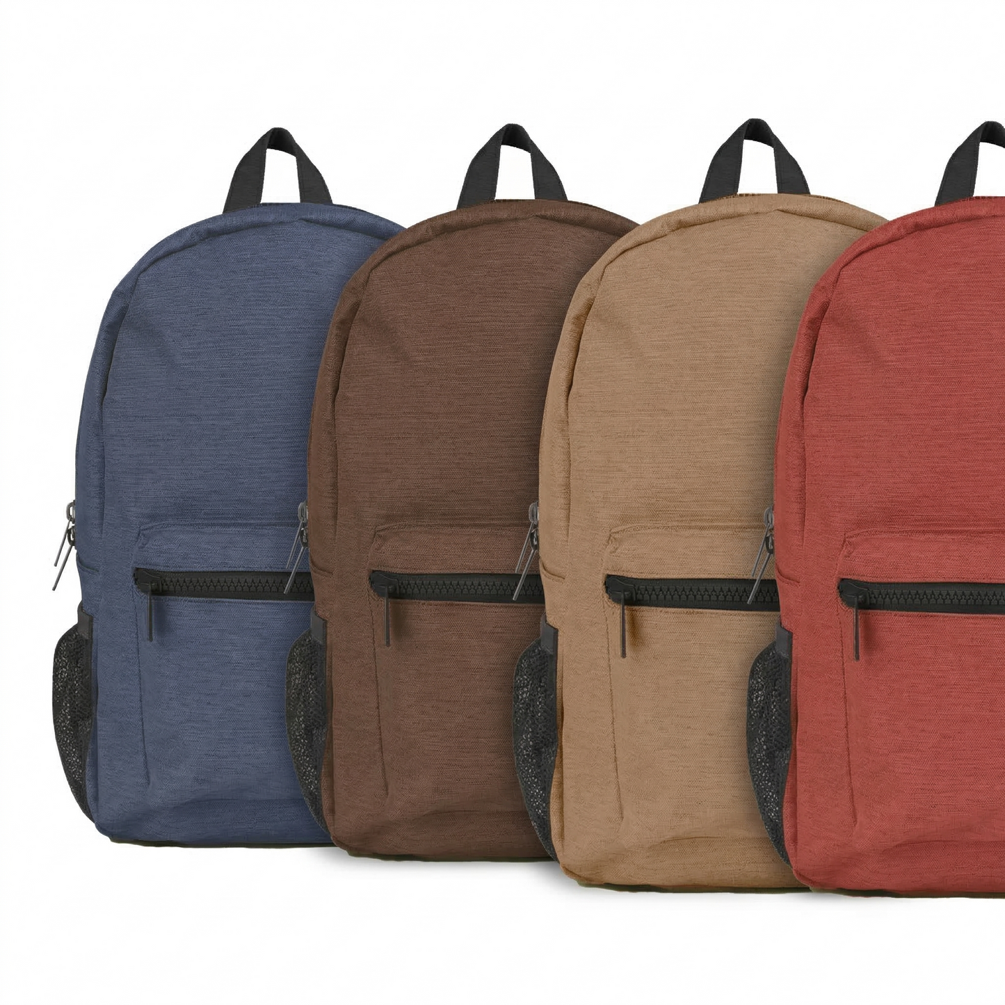 17" Backpacks – Padded Back & Straps #10 Zipper - Assorted Colors - 24 Pack