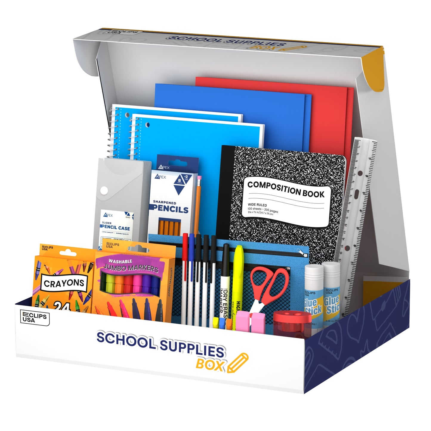 School Supply Kits for K-5 Students Case of 12 Kits